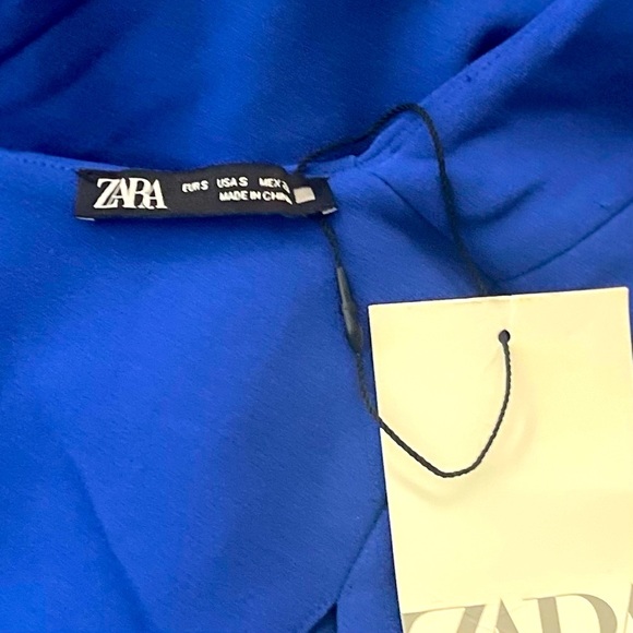 ZARA Blue Crepe Palazzo Jumpsuit - Picture 9 of 9